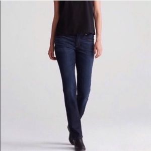 Eileen Fisher Organic Cotton Dark Wash Ankle Straight Leg Crop Jeans Size 6